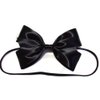 EmilyRose Couture Black Shiny Satin Ribbon Alice in Wonderland Hair Bow (Headband)