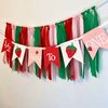 Half Birthday Party Decoration, Red, Pink, Green Ribbon Garland with Strawberry Banner, High Chair Banner, 6 Month Birthday