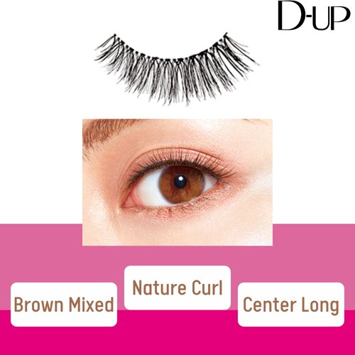 DUP False Eyelashes Lashever Volume Series, Japanese Natural Looking Fake Eyelashes A Day Long Lasting Wear, Reusable Strip, Comfortable Fit, 2 Pairs, Volume 302 Brown Mix