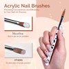 MelodySusie 3Pcs Acrylic Nail Brush Set, Size 8/10/14 Professional Pen for Acrylic Application Acrylic Powder Nail Art Extension and 3D Nail Carving for DIY Home Salon Nail Art Manicure Tool