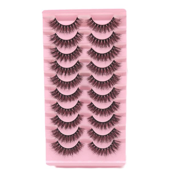 VGTE False Eyelashes 16MM Fluffy Wispy Dramatic Faux Mink Lashes Natural Style Fake Eye Lashes 10 Pairs Pack