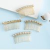 HLLMX 2 PCS 8-Flower Hairpin Combs Crystal Rhinestone Bridal Hair Pins Hair Clips Alloy Pearl Rhinestone Side Hair Combs Crystal Hair Pins Decorative Hair Combs for Bride Bridesmaids