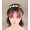 Sither Bridal Crystal Headband for Wedding Women Silver Boho Hair Band Headpiece for Prom Halloween Party Hair Accessories Gift