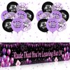 Rude That You're Leaving But OK Decorations Purple Black Coworker Leaving Decorations Coworker Goodbye Party Banner with 18 Pcs Balloons Retirement Decor for Going Away Farewell Leaving Party Supplies