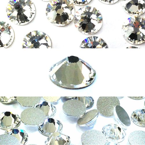 CRYSTAL (001) clear Swarovski 2058 Xilion Rose 5ss 1.8mm flatback No-Hotfix rhinestones ss5 nail art 144 pcs (1 gross) from Mychobos (Crystal-Wholesale) small tiny round