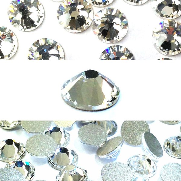CRYSTAL (001) clear Swarovski 2058 Xilion Rose 5ss 1.8mm flatback No-Hotfix rhinestones ss5 nail art 144 pcs (1 gross) from Mychobos (Crystal-Wholesale) small tiny round