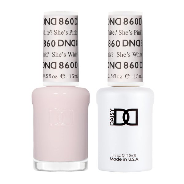 DND Gel Polish Set - 1 each of Gel Polish and Nail Polish, 860 She’s White? She’s Pink?, 0.5 Fl Oz