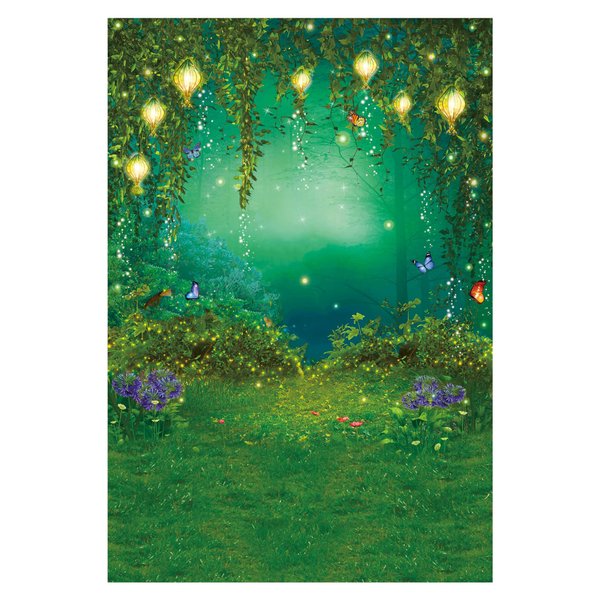Funnytree 5X7FT Enchanted Forest Backdrop Fairy Tale Wonderland Butterfly Woodland Background Wedding Baby Shower Birthday Party Supplies Banner Cake Smash Decor Studio Portrait Prop Photobooth Favors
