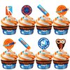 Treasures Gifted 24ct Officially Licensed Nerf Cupcake Topper & Wrappers - Nerf Cake Decorations - Nerf Birthday Party Supplies - Nerf Party Supplies - Nerf Birthday Decorations - Nerf Decorations