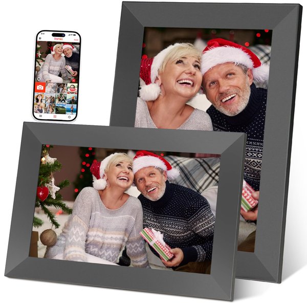 FRAMEO 10.1 Inch WiFi Digital Picture Frame,Digital Photo Frame Built-in 32GB Storage,1280x800 HD IPS Touch Screen,Wall Mountable,Auto-Rotate,Share Photos/Videos Instantly from Anywhere-Great Gift