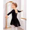 Zaclotre Ballet Leotards for Girls Toddler Classic Long Sleeve Criss-Cross Back Dance Dress Ballerina Outfits