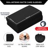 Quiver Time Black Trading Card Deck Box and Sleeves Bundle - 80+ Quiver Deck Block with 2 Dividers (Commander MTG Deck Box MTG) + 100 Artemis Black Card Sleeves with Black Interior (66 x 93 mm)