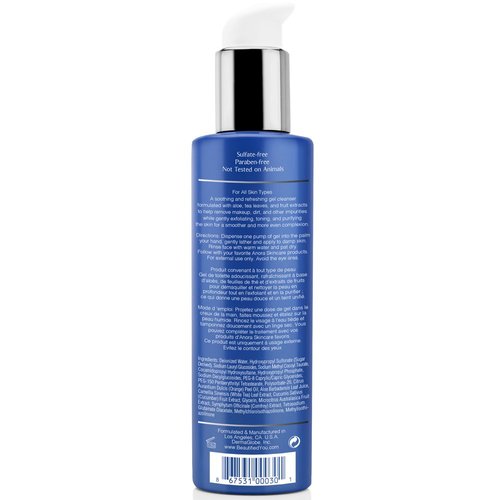 Anora Skincare Purifying Gel Cleanser Face Wash and Makeup Remover