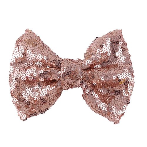Love Fairy Girl's Lovely Fashion Bow Hairpin Sequins Hair Clip for Daily Life Travel Party Festivals (Rose Gold #`)