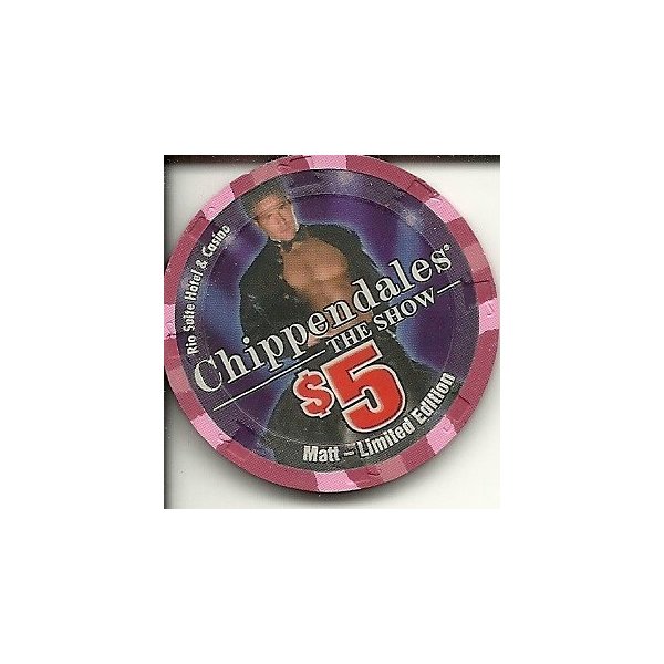 $5 rio chippendales matt las vegas casino chip