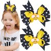 Bee Clip Cute Bows for Girls Polka Dot Bow Hair Clips Hairpins Yellow Hair Pins Grosgrain Bows Honey Bee Hair Bows Clips Alligator for Hair Barrettes Party Bow Decor 2PCS
