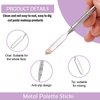 GTILE 2 Pcs Resin Nail Art Palette and 2 Pcs Nail Brush, Color Palettes Cosmetic Mixing Tools, Nail Polish Palette with Stainless Stirring Rod for Nail Salons and Beginners (White, Pink)