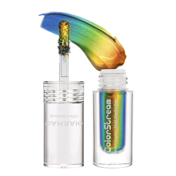 CHARMACY Chameleon Liquid Eyeshadow, Intense Color Shifting, Highly Pigment Multichrome Eyeshadow Liquid Makeup, Long Lasting, Shimmer, Easy To Wear Metallic Eye Makeup, 1.6g (#04)