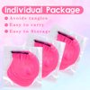 GPOVVIMX 12 PCS Hot Pink Hair Extensions Clip in, Curly Wavy Colored Extension for Kids Girls - Party Highlights Synthetic Hairpiece 17 inch