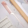 Rose Gold Comb,Tail Pin Tail Comb, Portable Rat Tail Comb Aluminum Pintail Comb Hair Barber Comb Teasing Combs For Men (3 Pack) (Rose Gold)