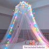 FIOBEE Bed Canopy for Girls Room Bed Canopy Curtains with Led Lights Mosquito Net DIY Princess Room Décor with Stars Butterflies for Kids Bedroom, White