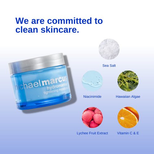 michael marcus Hydromarine™ Tightening Face Moisturizer - Moisturizing, Lifting & Recovery Night Cream for Women & Men – Anti Aging Facial Cream Day & Night Cream with Niacinamide – (1.7oz Jar)