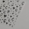 POWPOP Silver Melted Heart Moon Stars 5D Acrylic Nail Art Stickers, B, Retro Design for Women