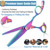 Double Sided Thinning Shears Double Teeth Shears Dual Blade Blending Texturizing Haircut Barber Thinning Scissor Professional for Stylist, Men, Women, Kids Rainbow 6" Dragon Creek Gift