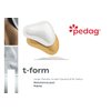 Pedag T-Form | German Made | Metatarsal Foot Pads for Pain Relief | Anatomically Correct | Vegetable Tan Leather | Self Adhesive | White | Size Med, Fits US W 8-10 / US M 7 | 3 Pairs