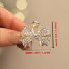 Xiwstar 2Pcs Mini Claw Clips Crystal Rhinestone Bow Hair Clips Small No-Slip Grip Jaw Clips Glitter Teeth Clips Metal Clamps Hair Accessories for Women Girls