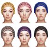6 Pieces Mesh Crochet Hair Net Rayon Knit Snood Hat Thick Short Women Hairnet Snoods Cover Ornament for Sleeping (Black, Blue, Pink, Purple, Gray, Khaki)