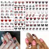 Cute Nail Art Stickers Nail Decals Valentine Cartoon Heart Nail Design Stickers for Women Girls Valentine Nail Stickers Decoration Accessories DIY Manicure