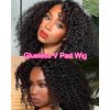 Vshow Glueless Wigs V Part Wig Human Hair Afro Curly Wig No Leave Out Thin Part Human Hair Wig Beginner Friendly 180% Density Upgrade U part Kinky Curly Wigs 20Inch