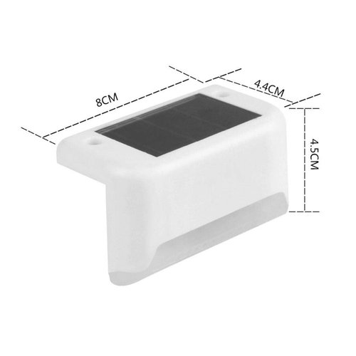 Solar Step Lights Outdoor Solar Powered Railing Lights 1 LED Fence Post Outdoor Stairs Lights for Outdoor Pathway Yard Patio Stairs Step Fences,White Lampshade,White,4 Pack