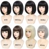 Refined Short Bob Wigs With Bangs 12 inch Straight Synthetic Cosplay Party Wig For Women Daily Use Colorful Hair Wigs (PGrey, 12 Inch)