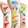 100 PCS Pool Summer Water Gun Temporary Tattoos Sticker Beach Themed Birthday Party Decorations Favors Supplies Gifts Girls Boys Water Game Cute Tattoo Songkran Festival School Reward