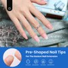 Beetles Gel Nail Kit 504Pcs Pre shaped Clear Short Coffin Full Cover False Acrylic Press on Nail Tips for Gel Art Soak Off Easy Poly Nail Extensions Holiday Gift for Women
