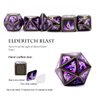 Haxtec Metal DND Dice Set Purple Black Real Scene D&D Metal Dice Set for Dungeons and Dragons TTRPG DND Gifts Elderitch Blast