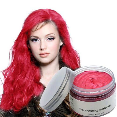 Hair Wax Color - Styling Cream Mud - Natural Hairstyle Dye Pomade - Washable Temporary - Red - Vakker
