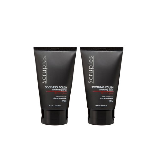 Scruples Soothing Polish Conditioning Serum - Anti Frizz Hair Serum to Smooth & Tame Strands - Hair Detangler for Shine, 3.4 oz (Pack of 2)