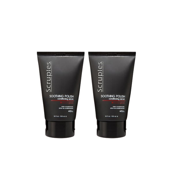 Scruples Soothing Polish Conditioning Serum - Anti Frizz Hair Serum to Smooth & Tame Strands - Hair Detangler for Shine, 3.4 oz (Pack of 2)