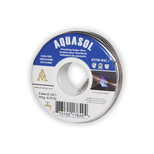 AIM Aquasol Plumbing Kit with solder wire, flux and brush, Solder for Plumbing Repairs (113g / 4oz)