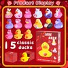 15pcs Valentine's Day Advent Calendar Rubber Ducks for Ducking,Valentine's Day Ducks for Jeeps with Box for Valentine's Party Favors Gifts Bath Toy