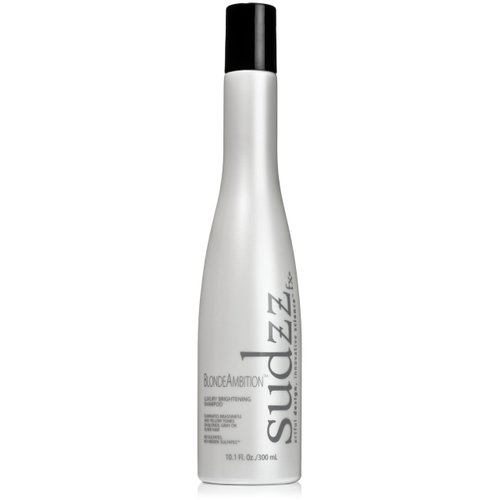 SUDZZFX BlondeAmbition Luxury Brightening Shampoo - Blonde Hair Shampoo - Sulfate Free Shampoo for Men & Women - Travel Size Shampoo - Color Treated Shampoo - Blue Shampoo for Gray Hair, 10.1 Fl Oz