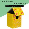 Dmoicols Sparkly Card Deck Box Holds 100+ Single Sleeved Cards,Leather Card Storage Case,MTG Commander Deck Box with 2 Dividers fit TCG CCG Magic Cards Vertical (Sparkly Yellow Piece)