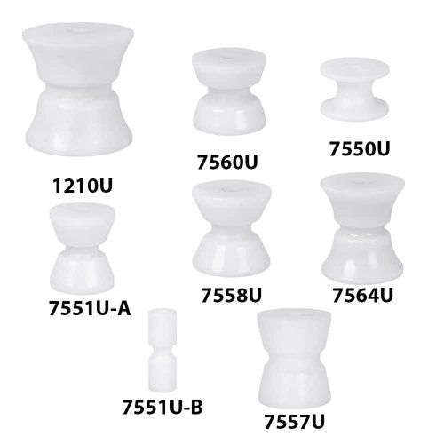 White Water White Delrin Bow Anchor Roller Replacement Wheels (7564U - 3" Diameter, 3-3/8" Width)