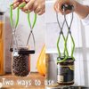 2 Pieces Stainless Steel Canning Jar Lifter Tongs and Canning Funnel with Safe and Secure Grip for Wide Mouth and Regular Jars, Easy to Clean and Dishwasher Safe (Black)