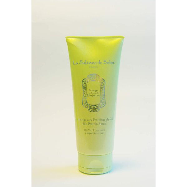 La Sultane de Saba - Silk Protein Scrub - Green Tea & Ginger - Journey to the Route of Darjeeling, 200ml / 6.8 Fl Oz