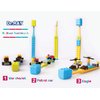 Dr.RAY Kids Toothbrush with Building Blocks and Toothbrush Covers, Extra Soft, Ages 6+ (Pack of 3, Multi-Colored)