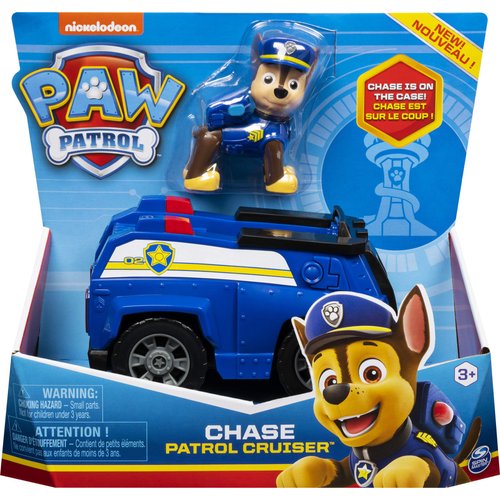 Paw Patrol, Chase’s Patrol Cruiser Vehicle with Collectible Figure, for Kids Aged 3 and Up, Multicolor